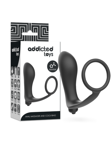 ADDICTED TOYS - VIBRATORY ANAL PLUG WITH PENIS RING