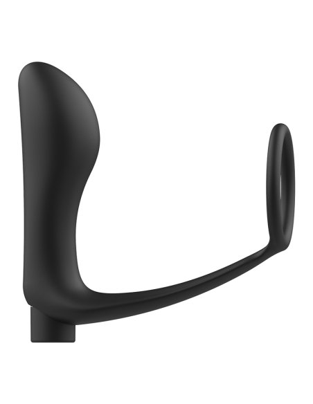 ADDICTED TOYS - PENIS RING WITH REMOTE CONTROL ANAL PLUG BLACK RECHARGEABLE