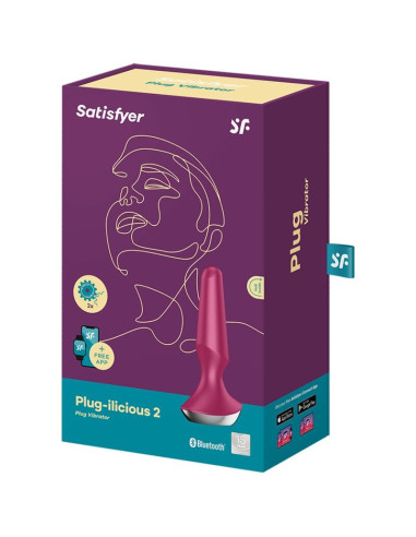 SATISFYER - KAIŠTUKAS ILICIOUS 2 KAIŠTUKŲ VIBRATORIUS GERAS AVIETINĖS SPALVOS