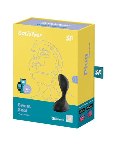 SATISFYER - SWEET SEAL VIBRATING PLUG APP BLACK