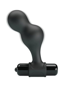 MR PLAY - BLACK SILICONE VIBRATOR ANAL PLUG