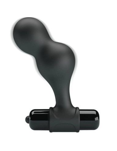 MR PLAY - BLACK SILICONE VIBRATOR ANAL PLUG