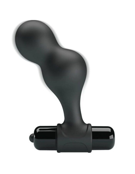 MR PLAY - BLACK SILICONE VIBRATOR ANAL PLUG