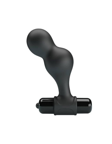 MR PLAY - BLACK SILICONE VIBRATOR ANAL PLUG