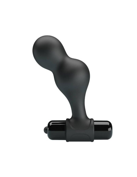 MR PLAY - BLACK SILICONE VIBRATOR ANAL PLUG