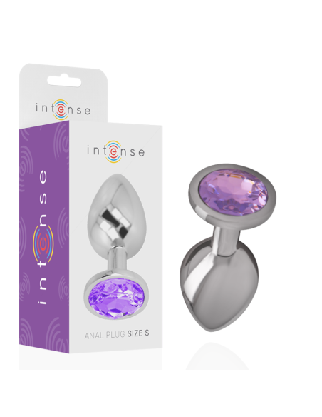 INTENSE - ALUMINUM METAL ANAL PLUG WITH VIOLET CRYSTAL SIZE L