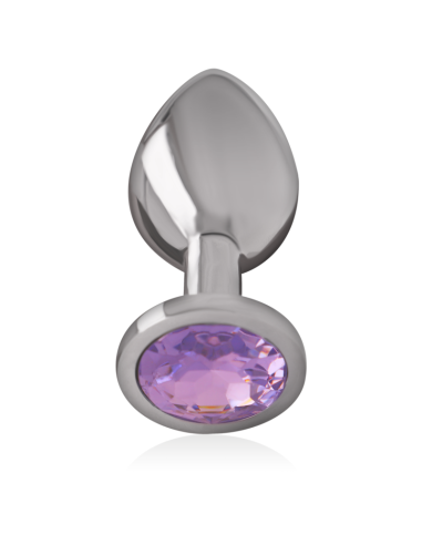 INTENSE - ALUMINUM METAL ANAL PLUG WITH VIOLET CRYSTAL SIZE L