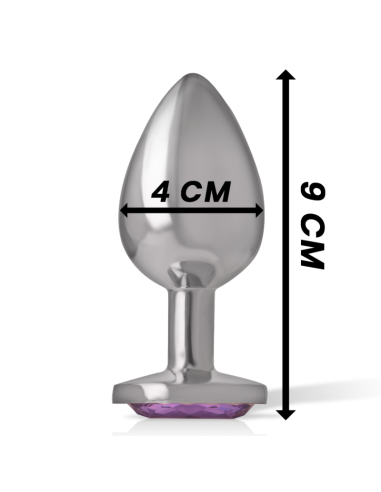 INTENSE - ALUMINUM METAL ANAL PLUG WITH VIOLET CRYSTAL SIZE L