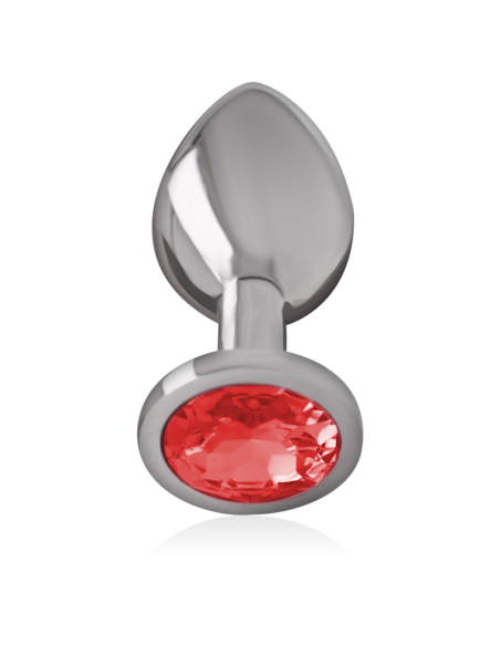 INTENSE - ALUMINUM METAL ANAL PLUG WITH RED CRYSTAL SIZE L