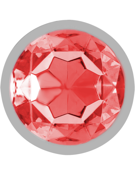 INTENSE - ALUMINUM METAL ANAL PLUG WITH RED CRYSTAL SIZE L