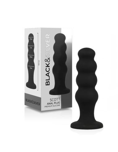 BLACKandSILVER - SCOTT PREMIUM SILICONE ANAL PLUG BLACK