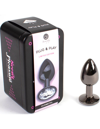SECRETPLAY - GUNMETAL BUTT PLUG SMALL SIZE 7 CM