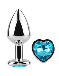 SECRETPLAY - METAL BUTT PLUG BLUE HEART SMALL SIZE 7 CM