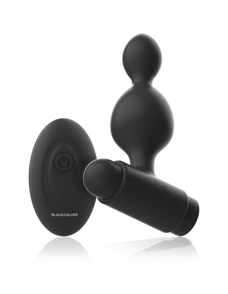 BLACKandSILVER - TUCKER SMALL SILICONE ANAL PLUG REMOTE CONTROL