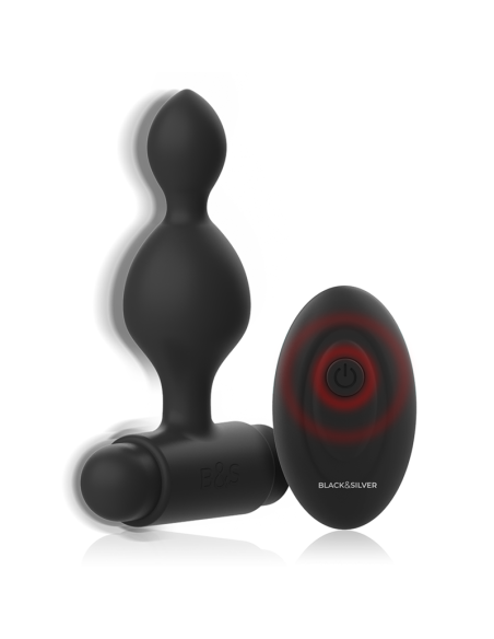 BLACKandSILVER - TUCKER SMALL SILICONE ANAL PLUG REMOTE CONTROL
