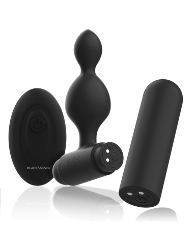 BLACKandSILVER - TUCKER SMALL SILICONE ANAL PLUG REMOTE CONTROL