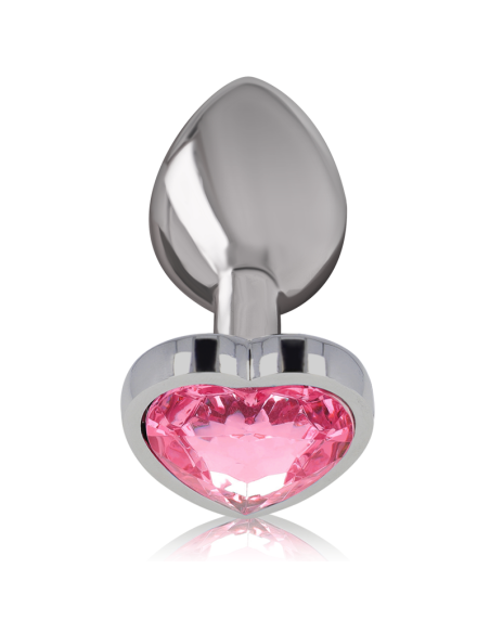 INTENSE - ALUMINUM METAL ANAL PLUG PINK HEART SIZE L