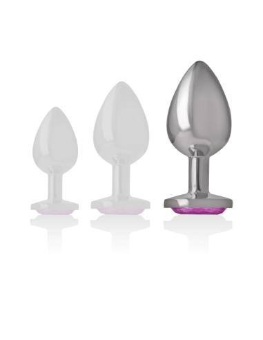 INTENSE - ALUMINUM METAL ANAL PLUG PINK HEART SIZE L