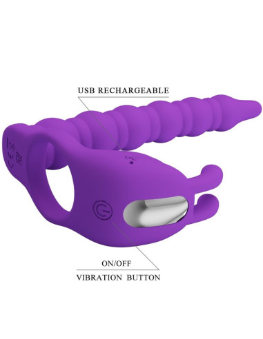 PRETTY LOVE - BLACKNEY PENIS RING WITH LILA VIBRATOR PLUG