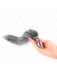 KINK - ANAL PLUG SIZE S 7 X 3 CM WITH SYNTHETIC TAIL 40 CM GREY