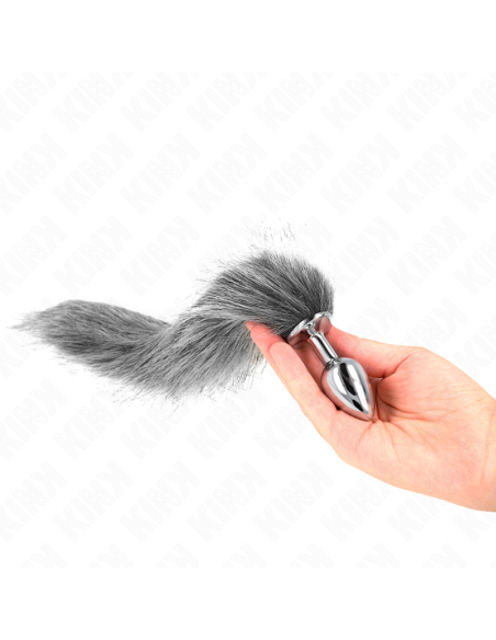 KINK - ANAL PLUG SIZE S 7 X 3 CM WITH SYNTHETIC TAIL 40 CM GREY