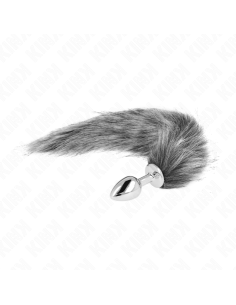 KINK - ANAL PLUG SIZE S 7 X 3 CM WITH SYNTHETIC TAIL 40 CM GREY 2