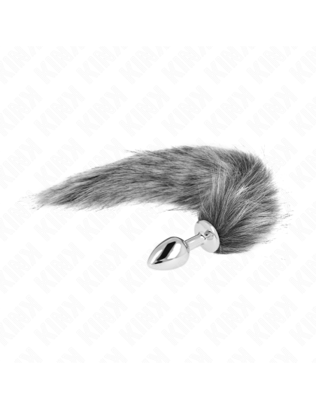 KINK - ANAL PLUG SIZE S 7 X 3 CM WITH SYNTHETIC TAIL 40 CM GREY