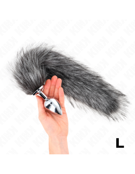 KINK - ANAL PLUG SIZE L 10 X 4 CM WITH SYNTHETIC TAIL 40 CM GREY
