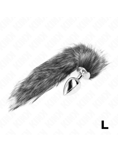 KINK - ANAL PLUG SIZE L 10 X 4 CM WITH SYNTHETIC TAIL 40 CM GREY