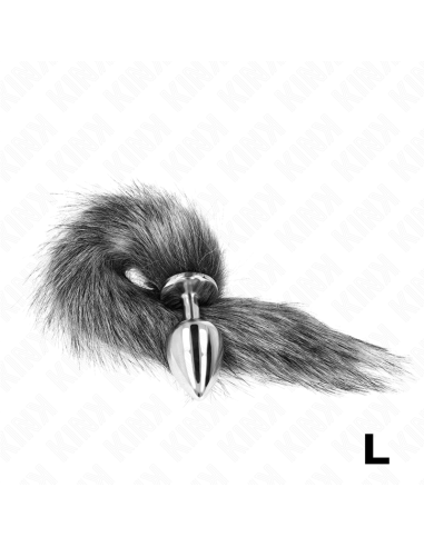 KINK - ANAL PLUG SIZE L 10 X 4 CM WITH SYNTHETIC TAIL 40 CM GREY