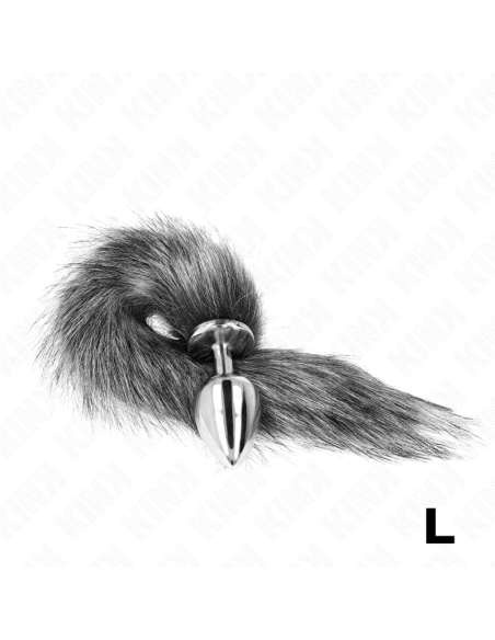 KINK - ANAL PLUG SIZE L 10 X 4 CM WITH SYNTHETIC TAIL 40 CM GREY