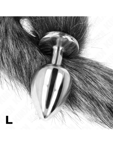KINK - ANAL PLUG SIZE L 10 X 4 CM WITH SYNTHETIC TAIL 40 CM GREY