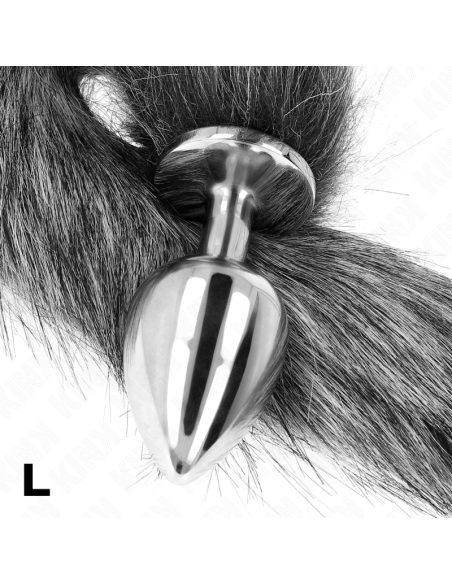KINK - ANAL PLUG SIZE L 10 X 4 CM WITH SYNTHETIC TAIL 40 CM GREY