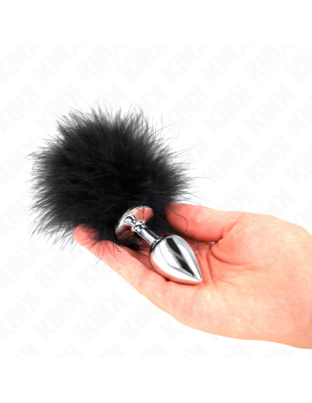 KINK - STAINLESS STEEL ANAL PLUG 11 x 7 CM WITH FEATHER 11 CM