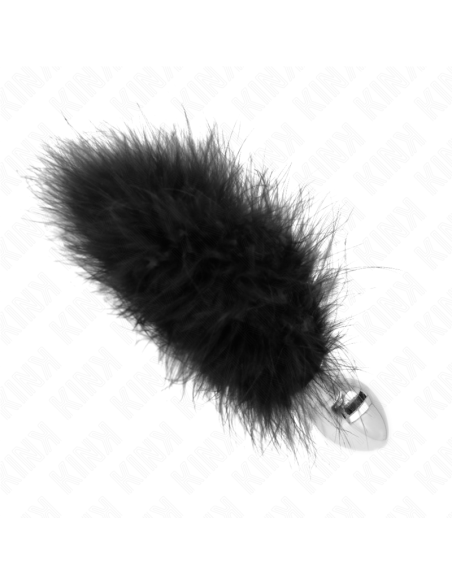 KINK - STAINLESS STEEL ANAL PLUG 11 x 7 CM WITH FEATHER 11 CM