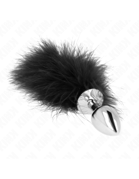 KINK - STAINLESS STEEL ANAL PLUG 11 x 7 CM WITH FEATHER 11 CM
