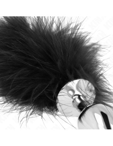 KINK - STAINLESS STEEL ANAL PLUG 11 x 7 CM WITH FEATHER 11 CM