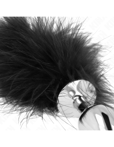 KINK - STAINLESS STEEL ANAL PLUG 11 x 7 CM WITH FEATHER 11 CM