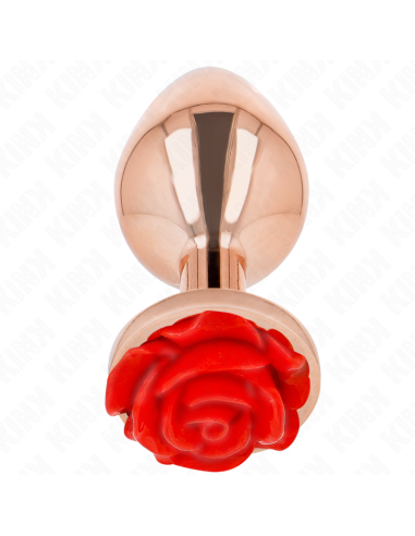 KINK - PINK GOLD ANAL PLUG WITH RED ROSE L
