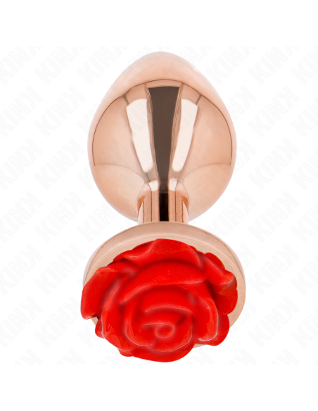 KINK - PINK GOLD ANAL PLUG WITH RED ROSE L