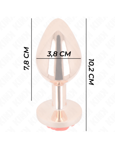 KINK - PINK GOLD ANAL PLUG WITH RED ROSE L