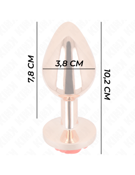 KINK - PINK GOLD ANAL PLUG WITH RED ROSE L