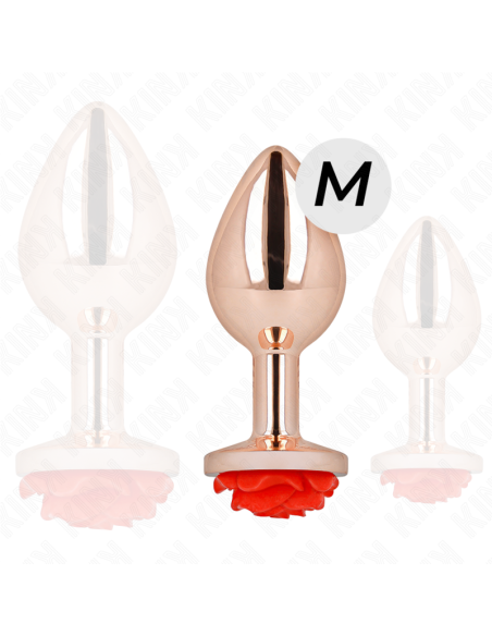 KINK - PINK GOLD ANAL PLUG WITH RED ROSE M