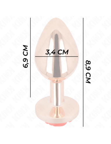 KINK - PINK GOLD ANAL PLUG WITH RED ROSE M