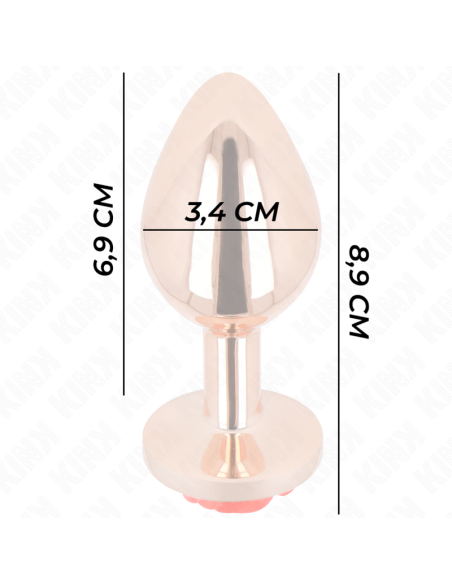KINK - PINK GOLD ANAL PLUG WITH RED ROSE M
