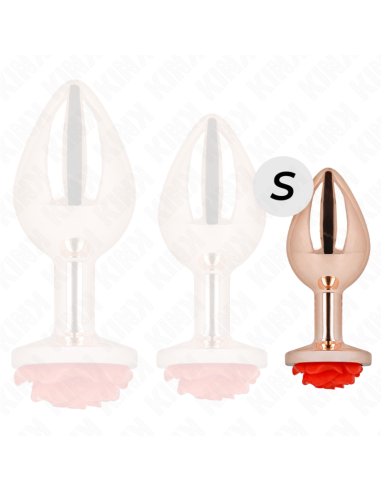 KINK - PINK GOLD ANAL PLUG WITH RED ROSE S