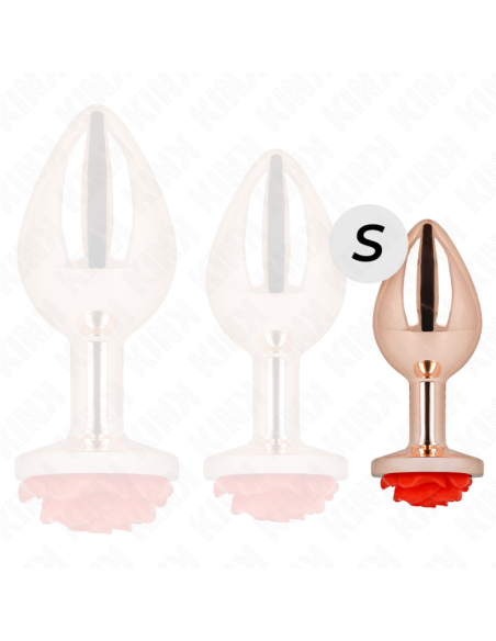 KINK - PINK GOLD ANAL PLUG WITH RED ROSE S