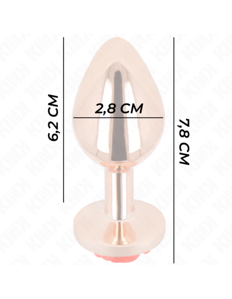 KINK - PINK GOLD ANAL PLUG WITH RED ROSE S