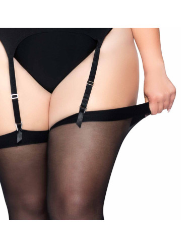 LEG AVENUE - BLACK TIGHTS PLUS