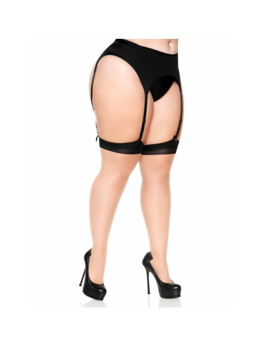 LEG AVENUE - PLUS LYCRA SHEER 2 TONE THIGH HIGH WITH BACKSEAM AND CUBAN HEEL
